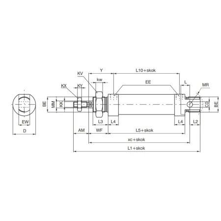 Siłownik ISO 6432 Pneumax 1280.20.0025.M